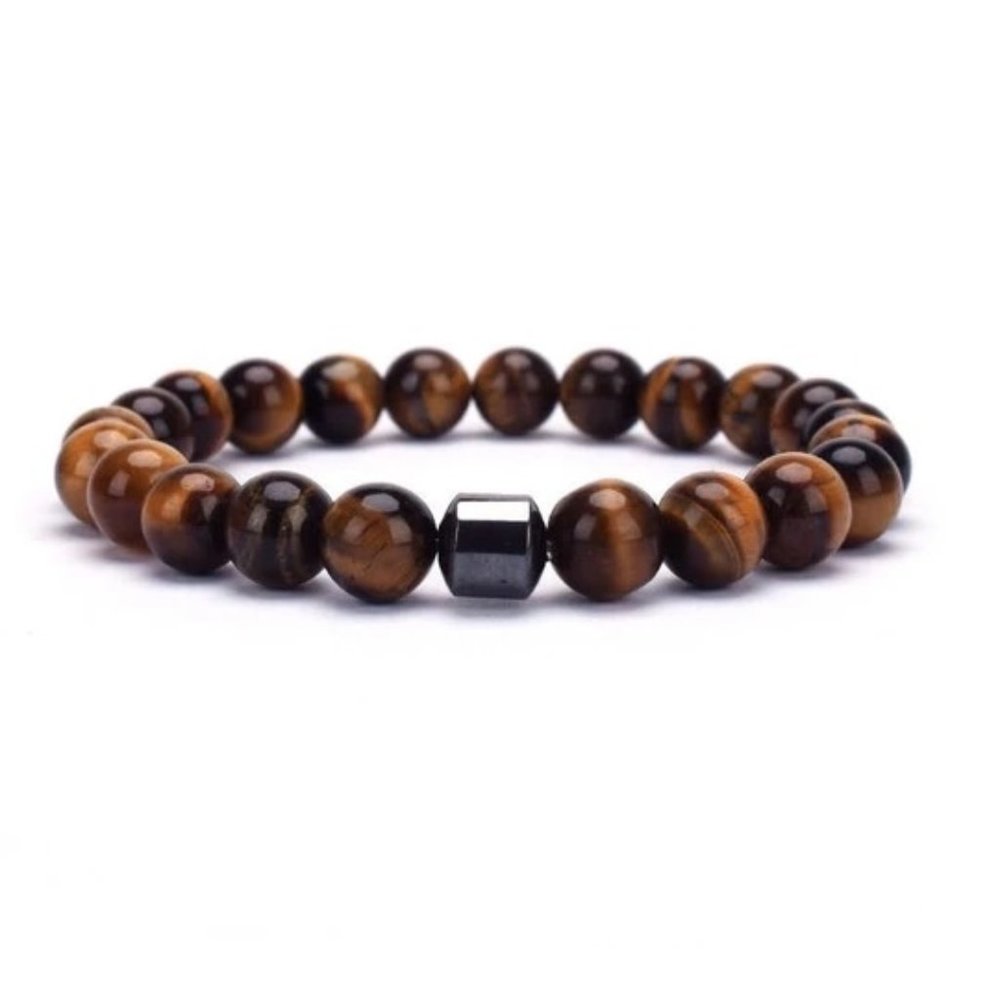 Magnet Brown Tigers Eye Stone Bead Bracelet